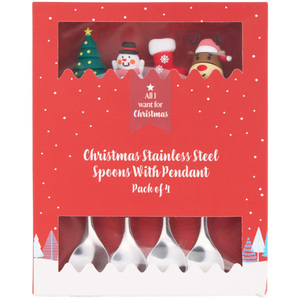 Christmas Stainless Steel Spoons with Pendant