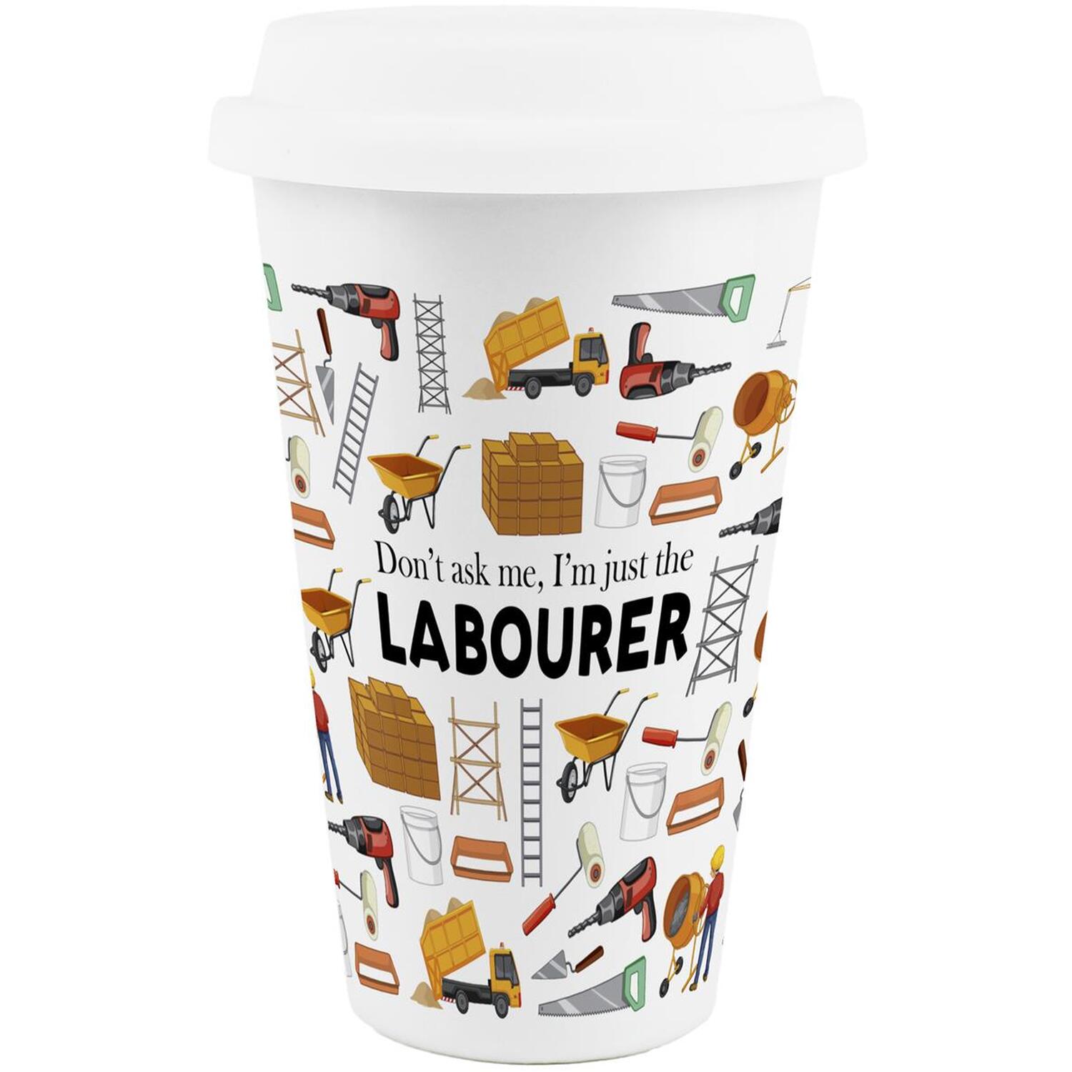 Image of Novelty Labourer Ceramic Travel Mug -&hellip;