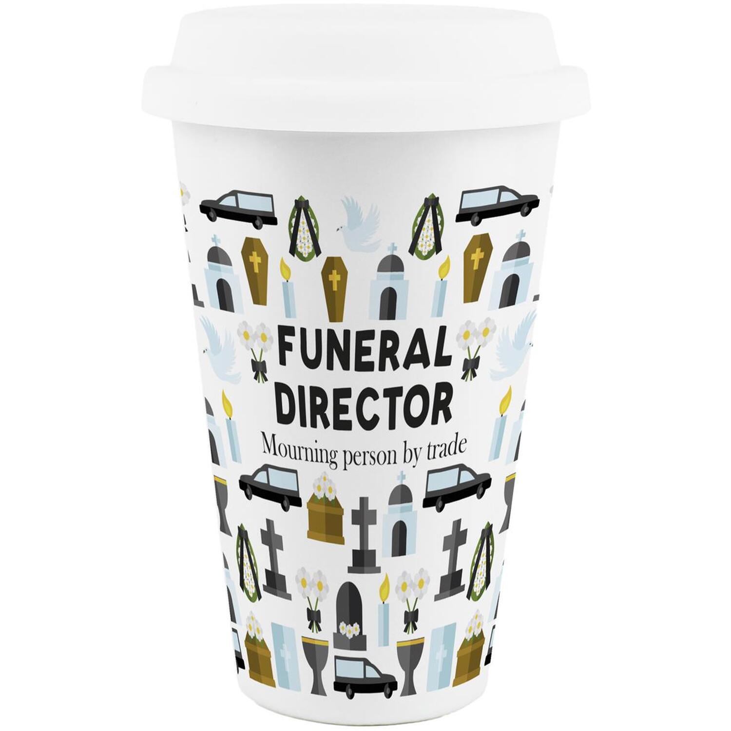 Image of Novelty Funeral Director Ceramic Travel Mug&hellip;