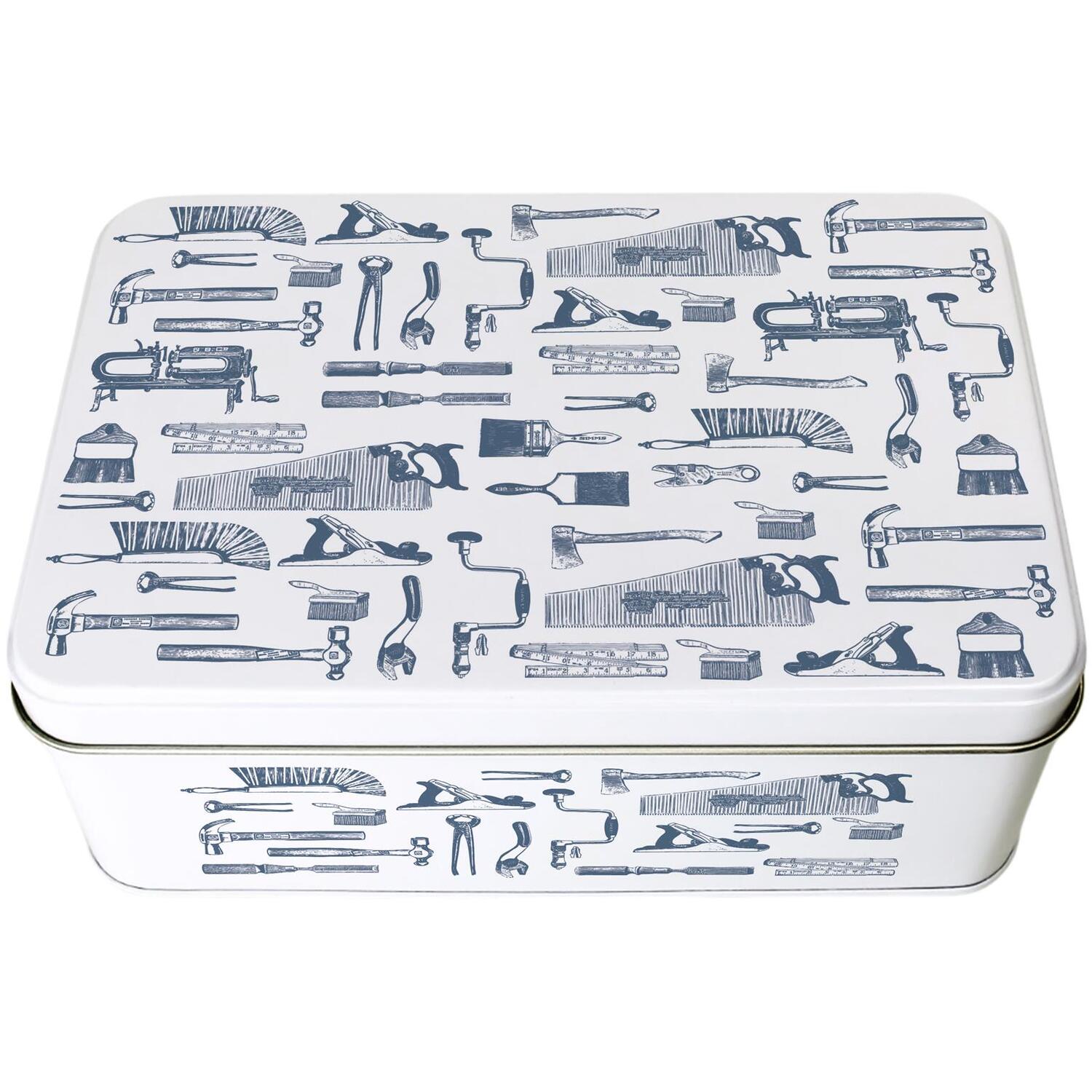 B&Q - Vintage Carpentry TinRectangular Metal Storage Container Woodworker Gifts 195 X 125 X 75mm - Image 2