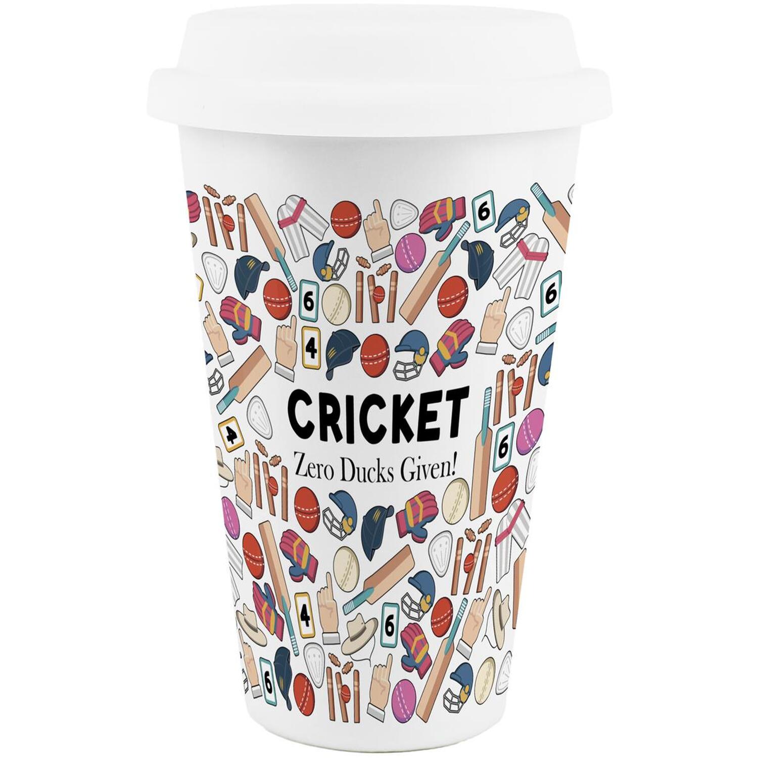 Image of Novelty Cricket Ceramic Travel Mug -&hellip;