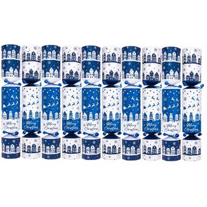 10 Traditional Christmas Crackers Blue House Scene Design