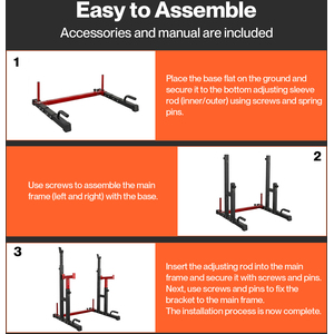 Squat Rack 250KG Adjustable Bench Press Stand Power Rack Black