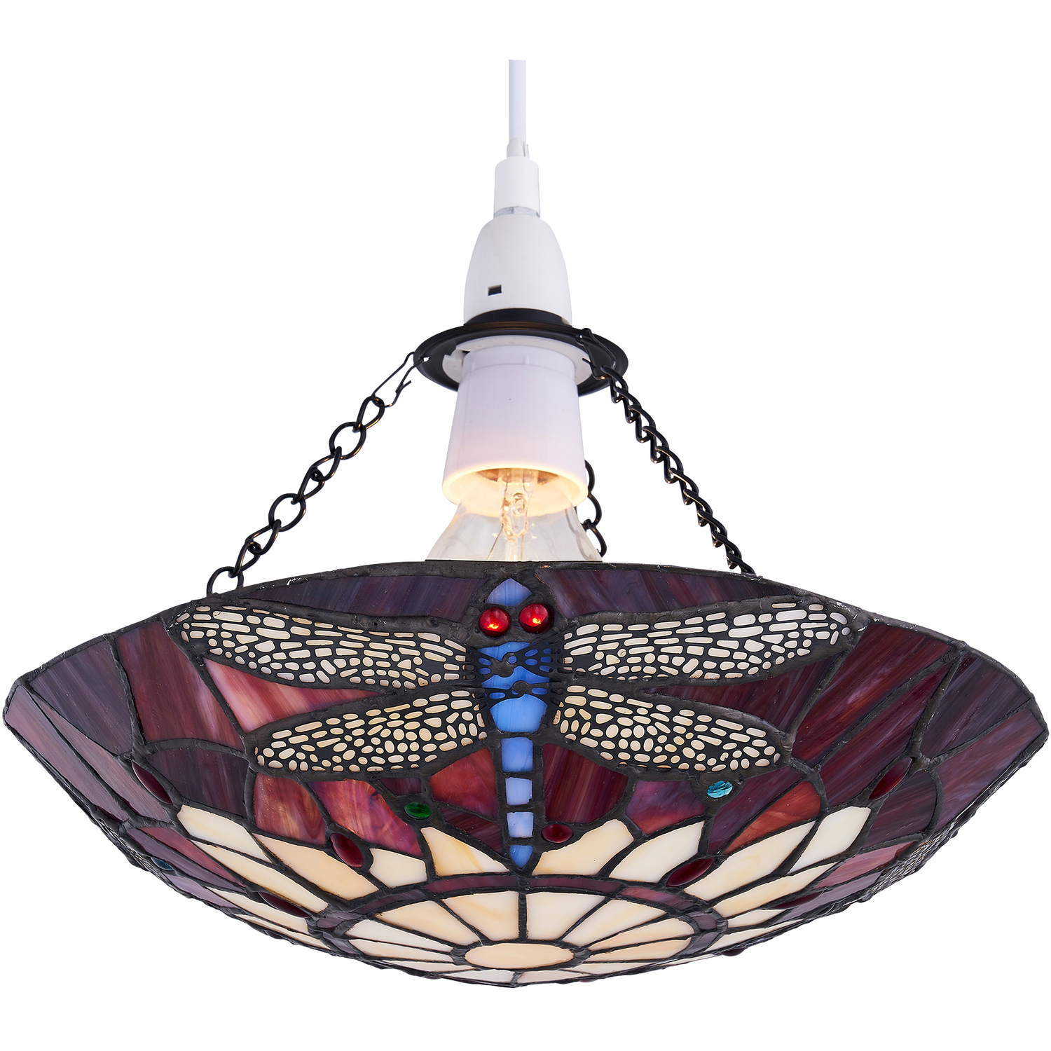 First Choice Lighting Lysa Easy Fit Glass Pendant Shade - Multi Coloured