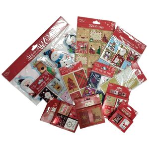 12 Packs Christmas Gift Tags Assorted Cute Tradtional Contemp Over 100 Tags