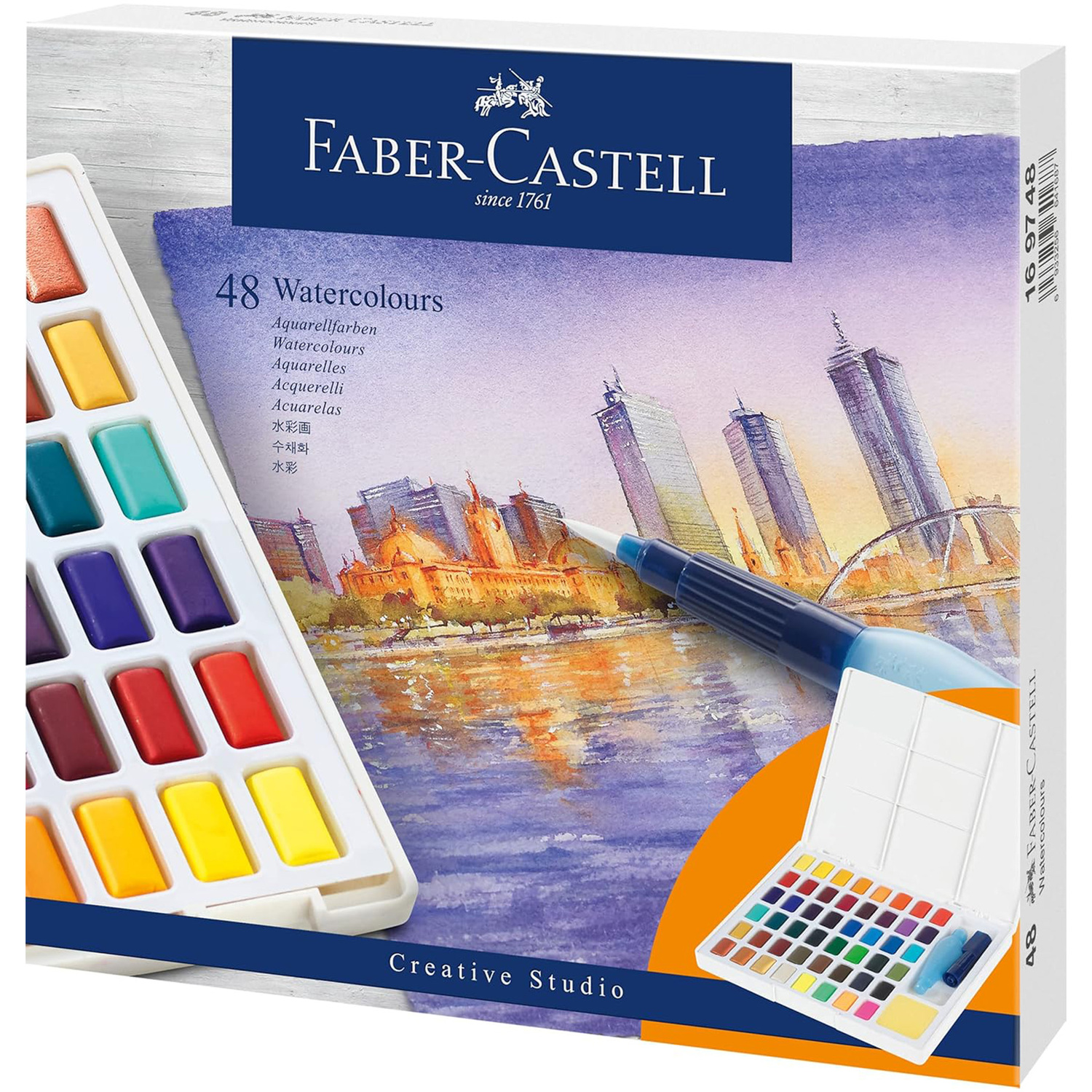 Faber-Castell Multi Creative Studio Watercolour 48 Pan Set, Art, Painting, Home, Office, Artist Supplies, Gift, Present - Image 2