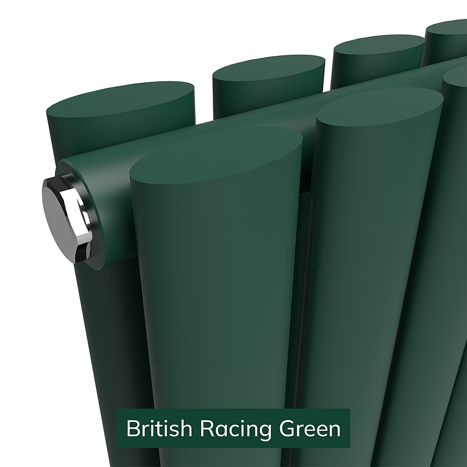 Lux Heat Oval Horizontal Coloured Radiator - British Racing Green - 600Mm X 960Mm (Double) - British Racing Green