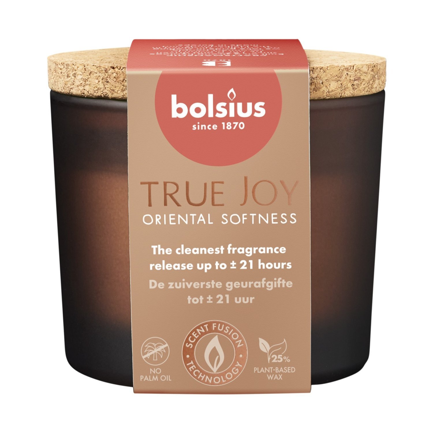 True Joy Fragrance Glass Candle - Oriental Softness Pack of 3 - Brown