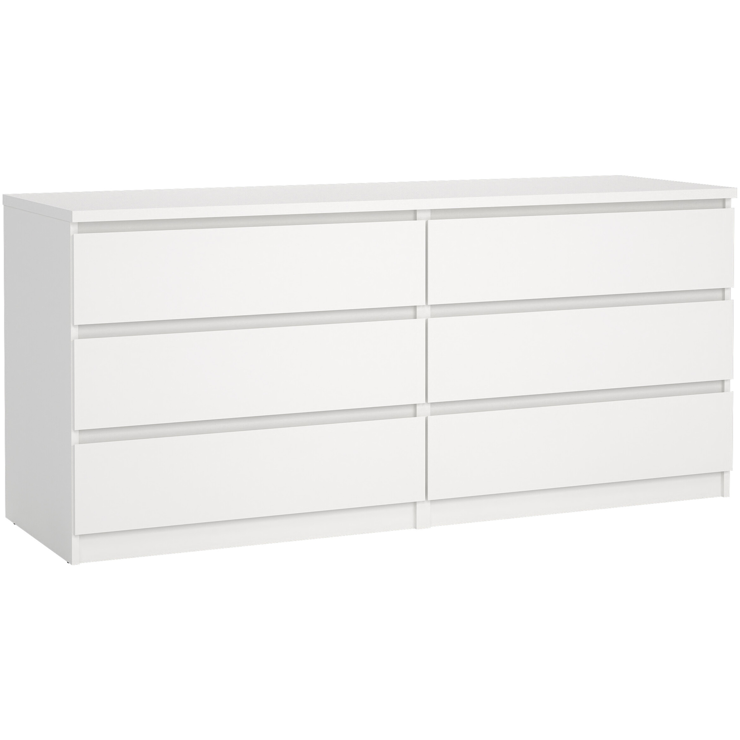 Furniture To Go Naia 6 Drawer Chest of Drawers - White - Handle-Free Design - Image 3