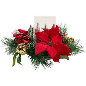 Christmas Poinsettia Candle Holder