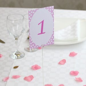 Pink Polka Dot Table Numbers Laminated 72 Cards