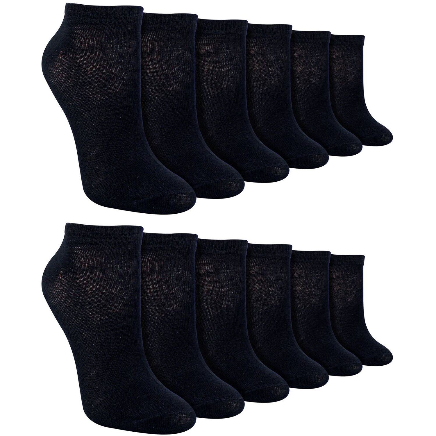 Sock Snob 12 Pack Kids Soft Breathable Bamboo Trainer Liner Socks Ideal For Pe - Black / 9-12 K - Image 3