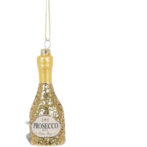 Novelty Gold Prosecco Bottle Christmas Bauble