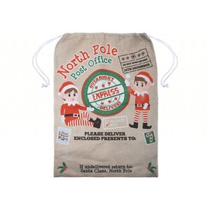 Elf Luxury Jute Sack Christmas Decoration