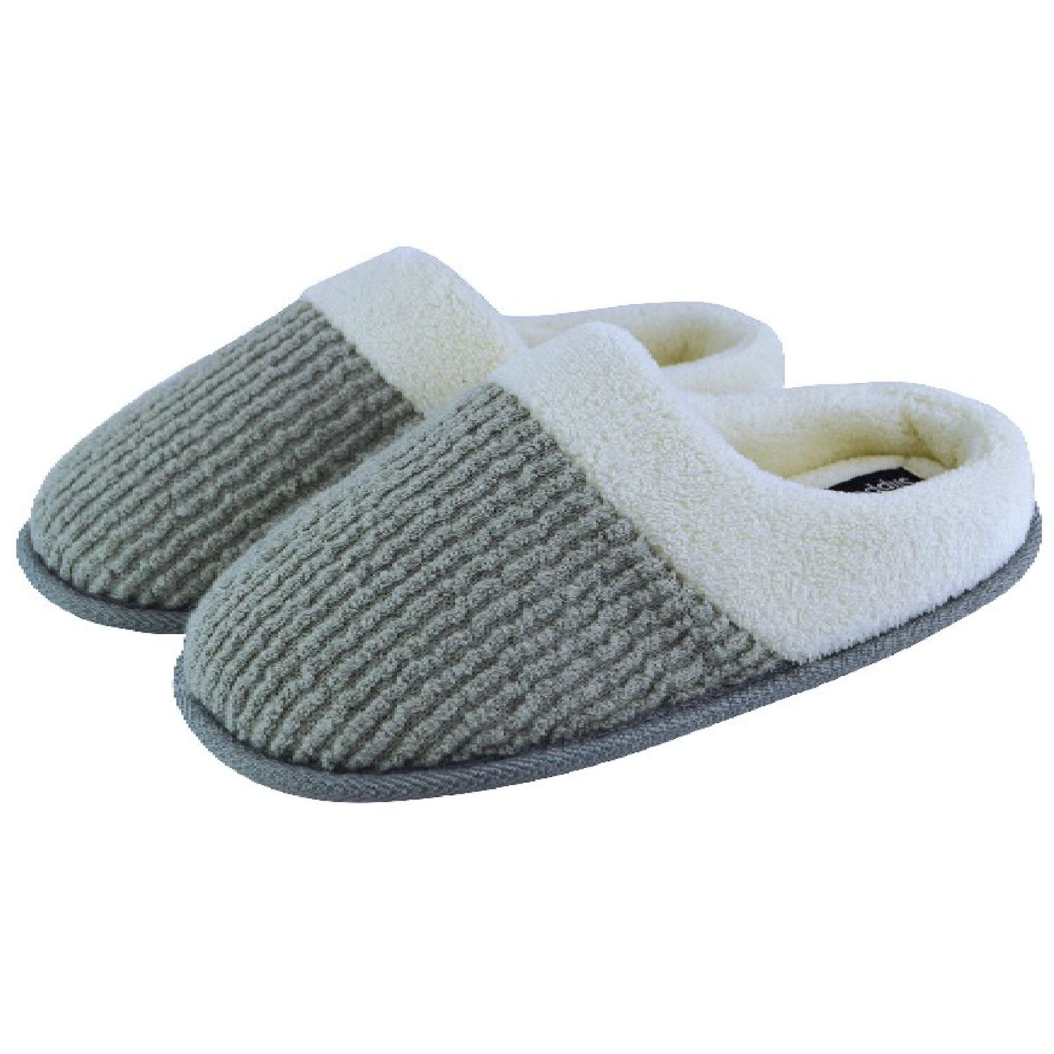 Slipper Snob Women's Grey Soft Plush Lined Mule Slip On Slippers In | Size: 7 - Image 2