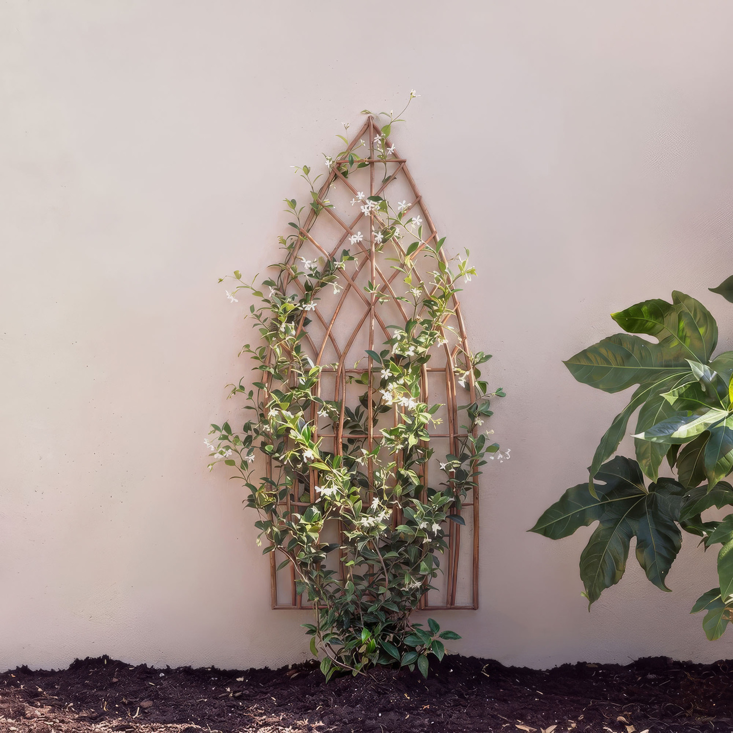 Primrose Arched Natural Willow Garden Trellis Panel 150Cm X 45Cm - Brown