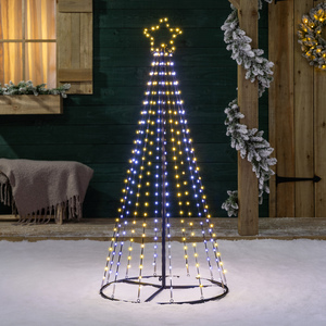 Christow Snowfall LED Maypole Christmas Tree 1.4m-2.5m