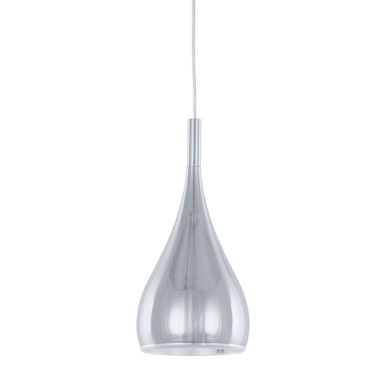Netlighting Unisex Grey Modern Hanging Pendant Chrome Light With Metal Alloy Shade E27 In Size 1 - Image 2