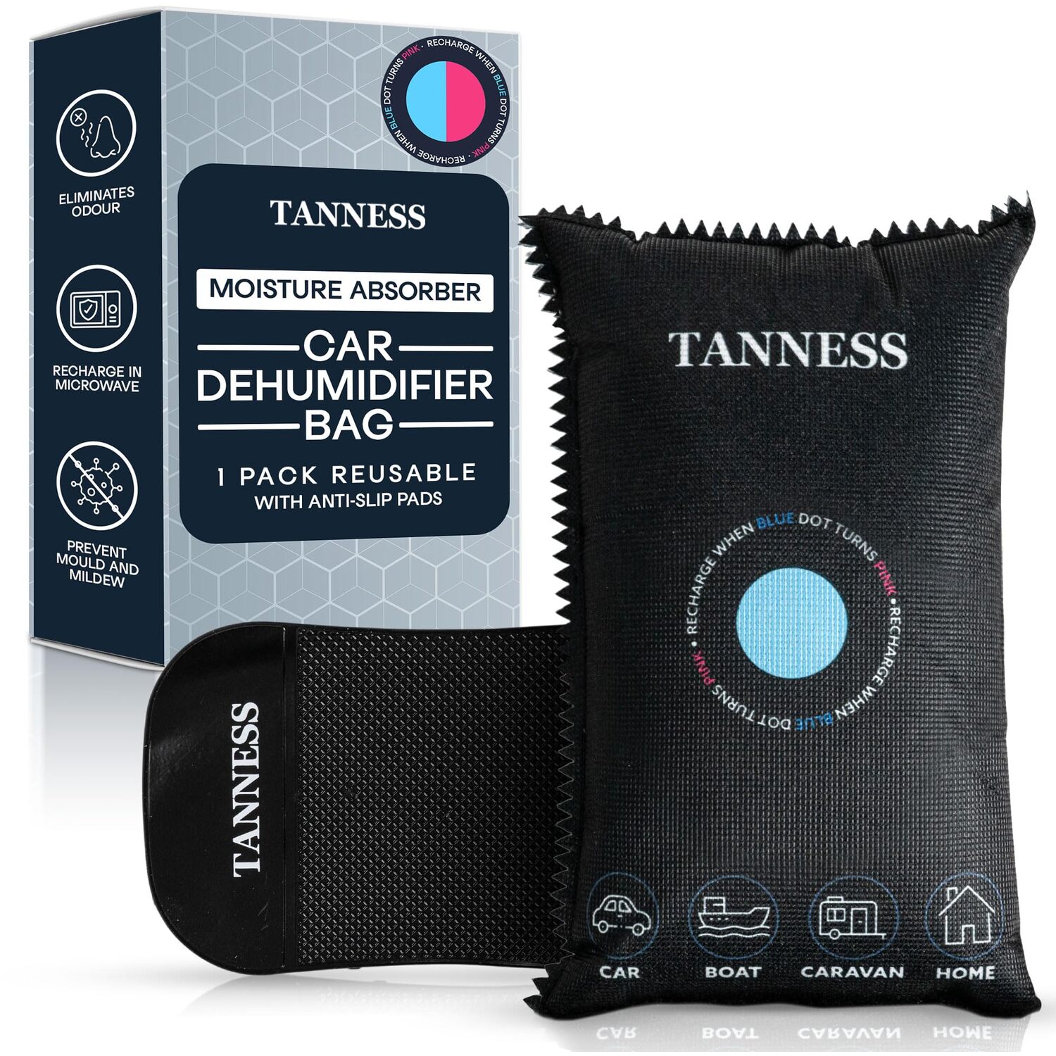 B&Q -  400G Reusable Car Dehumidifier Bag Moisture Absorber With Colour Indicator1 Pack - Image 3