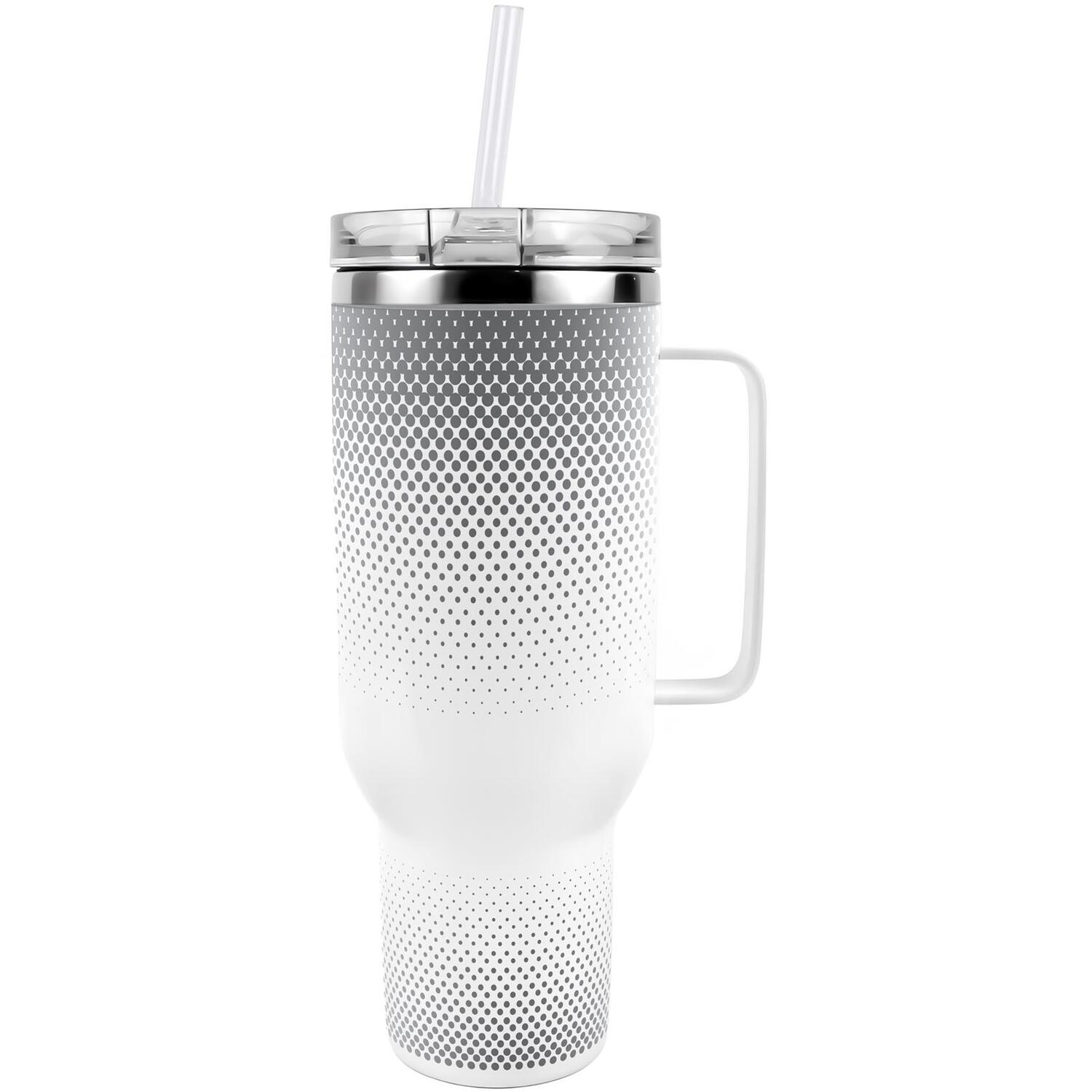 Grey Gradient Travel Tumbler - 40oz Stainless Steel XL Insulated Cup Gift - Image 2
