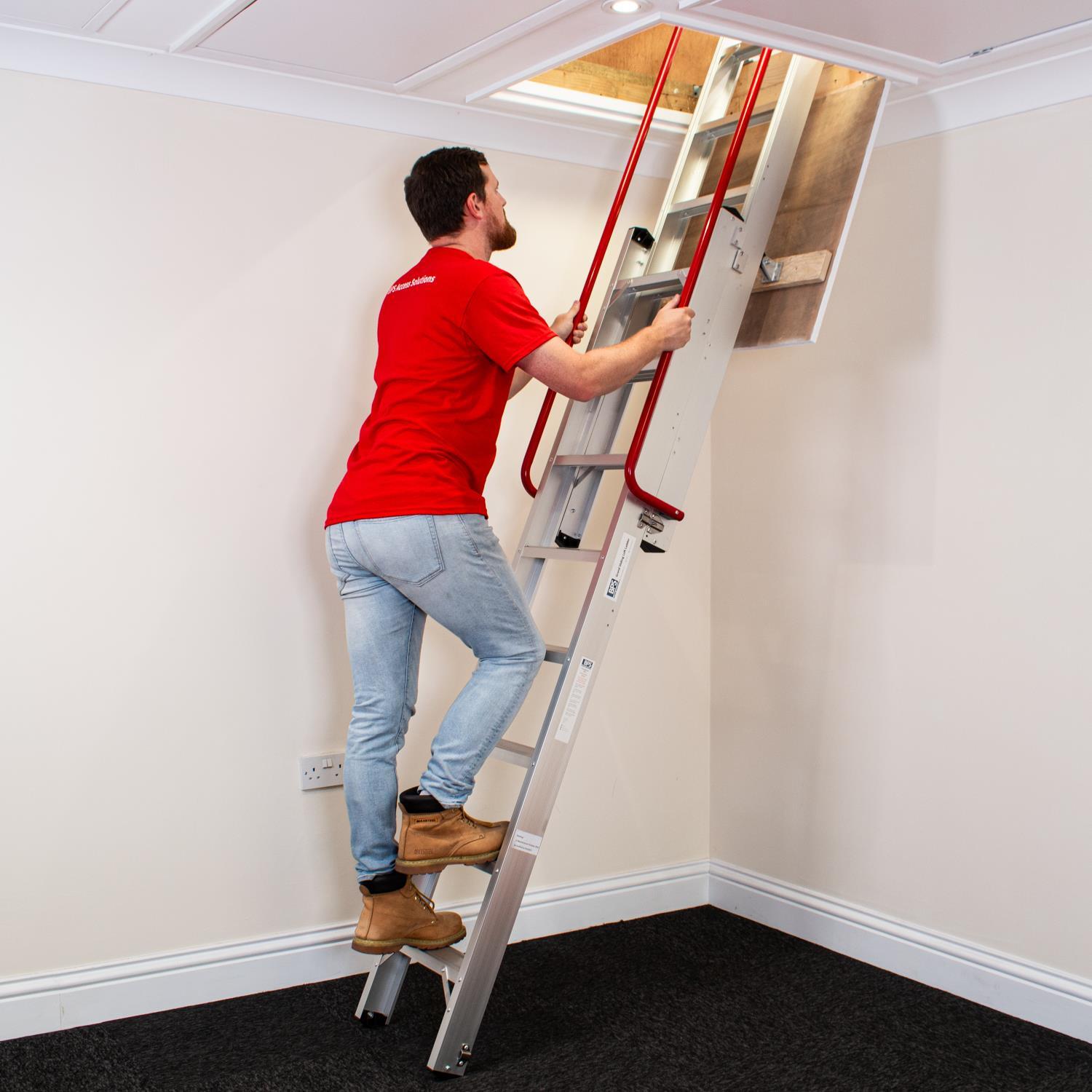 Bps Grand Sliding Loft Ladder - Silver - Image 2