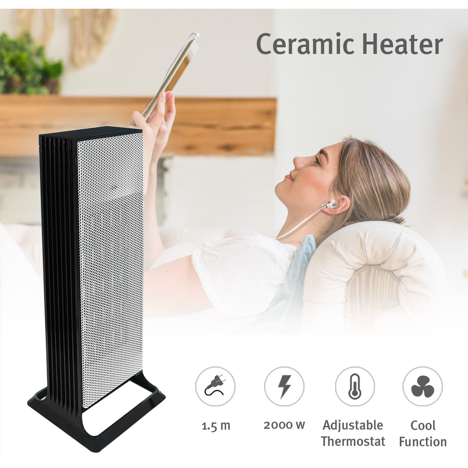 Silentnight Tower Ceramic 2KW Heater