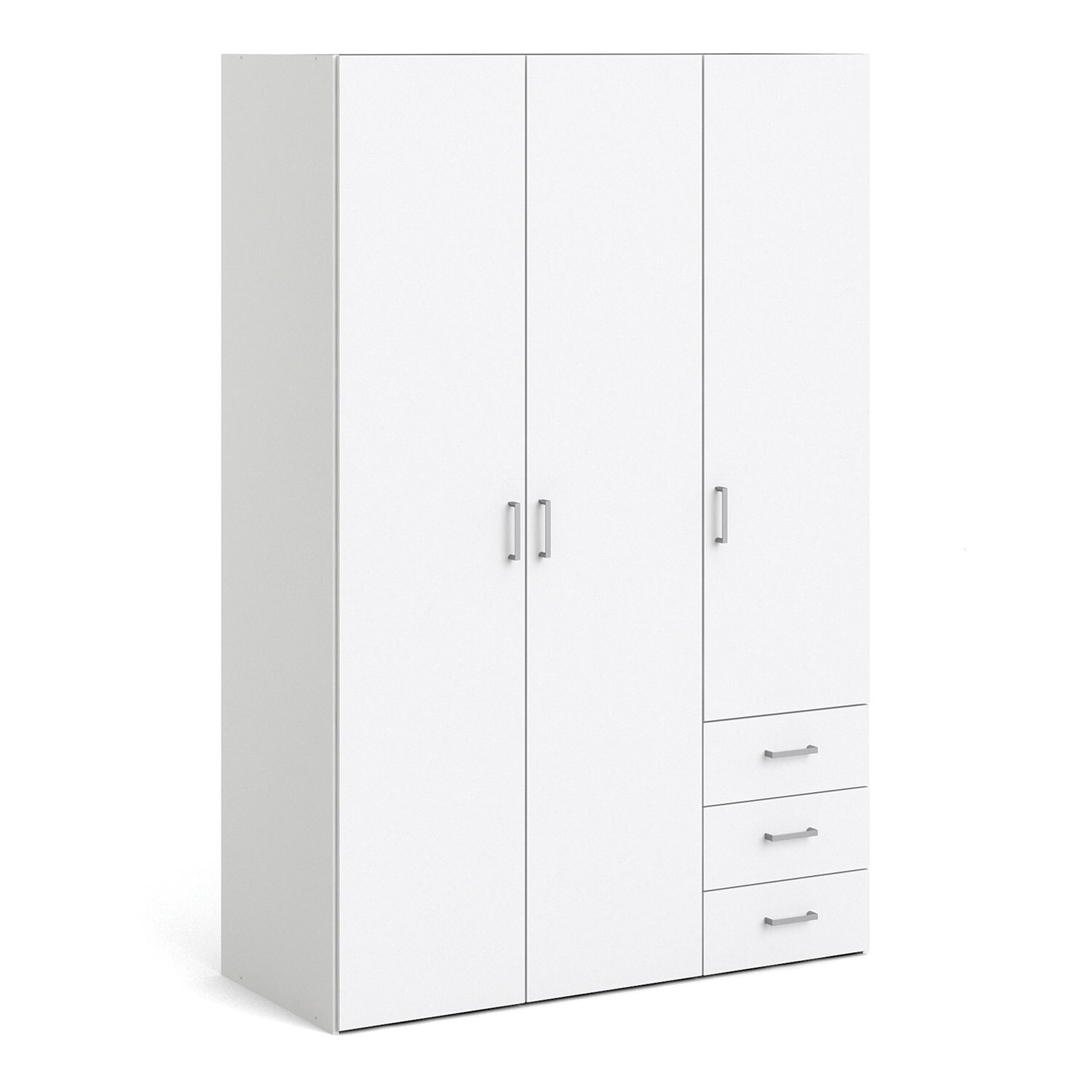 Furniture To Go - Space 3-Door 3-Drawer Wardrobe - White thumbnail