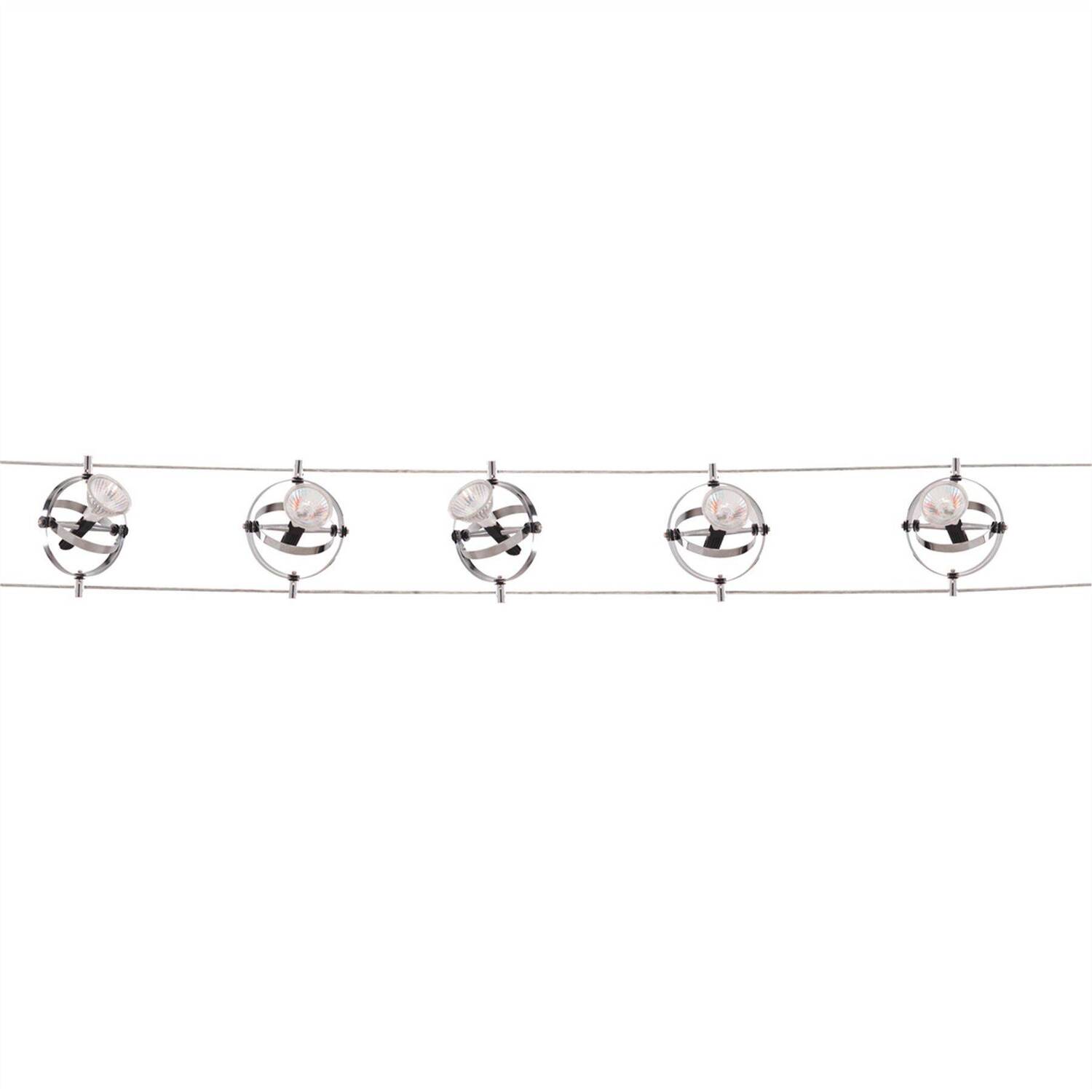 LED 5 Light Adjustable Track  Cable Lighting Chrome - Chrome thumbnail