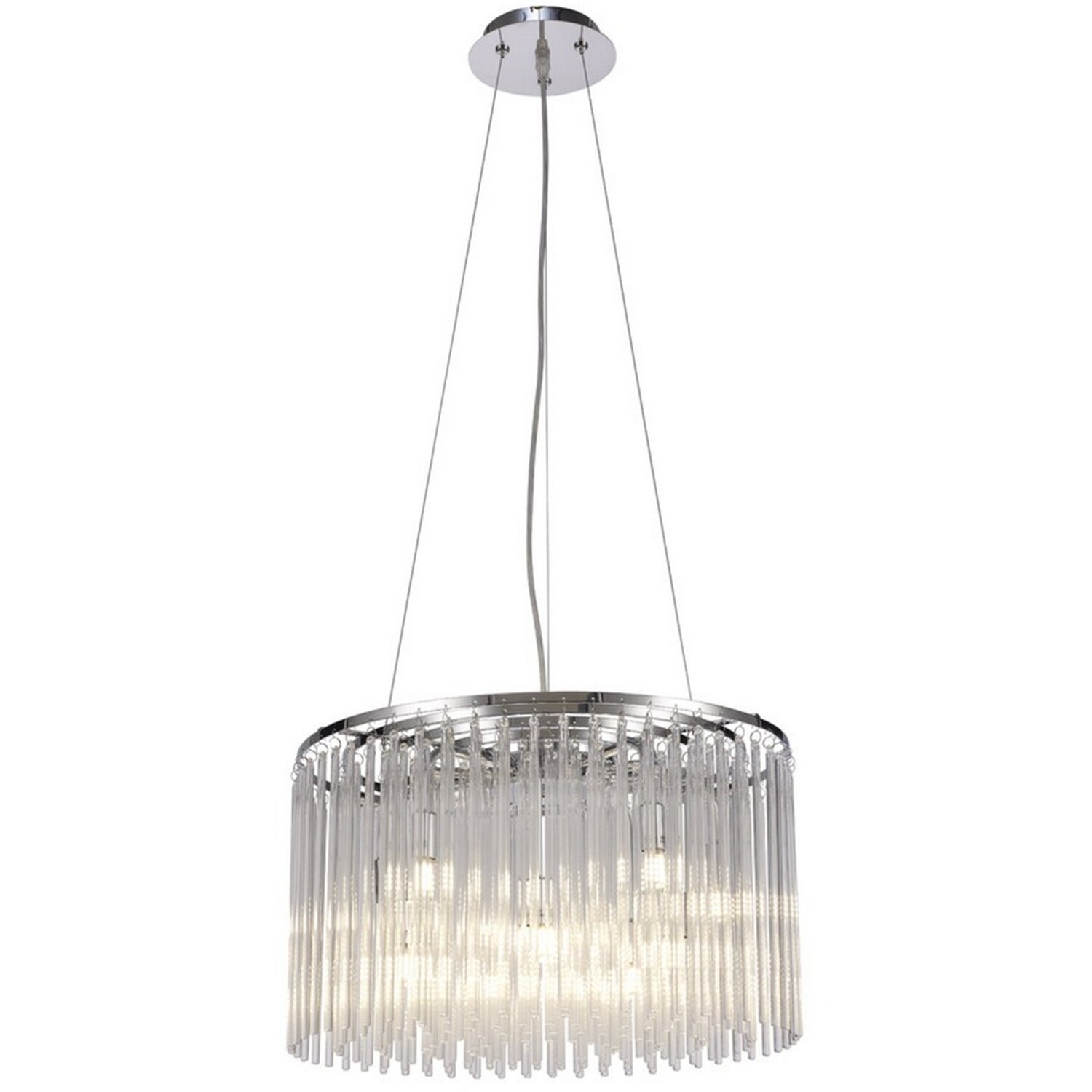 Zanthe Ceiling Pendant Round 10 Light Polished Chrome Clear Glass - Polished Chrome