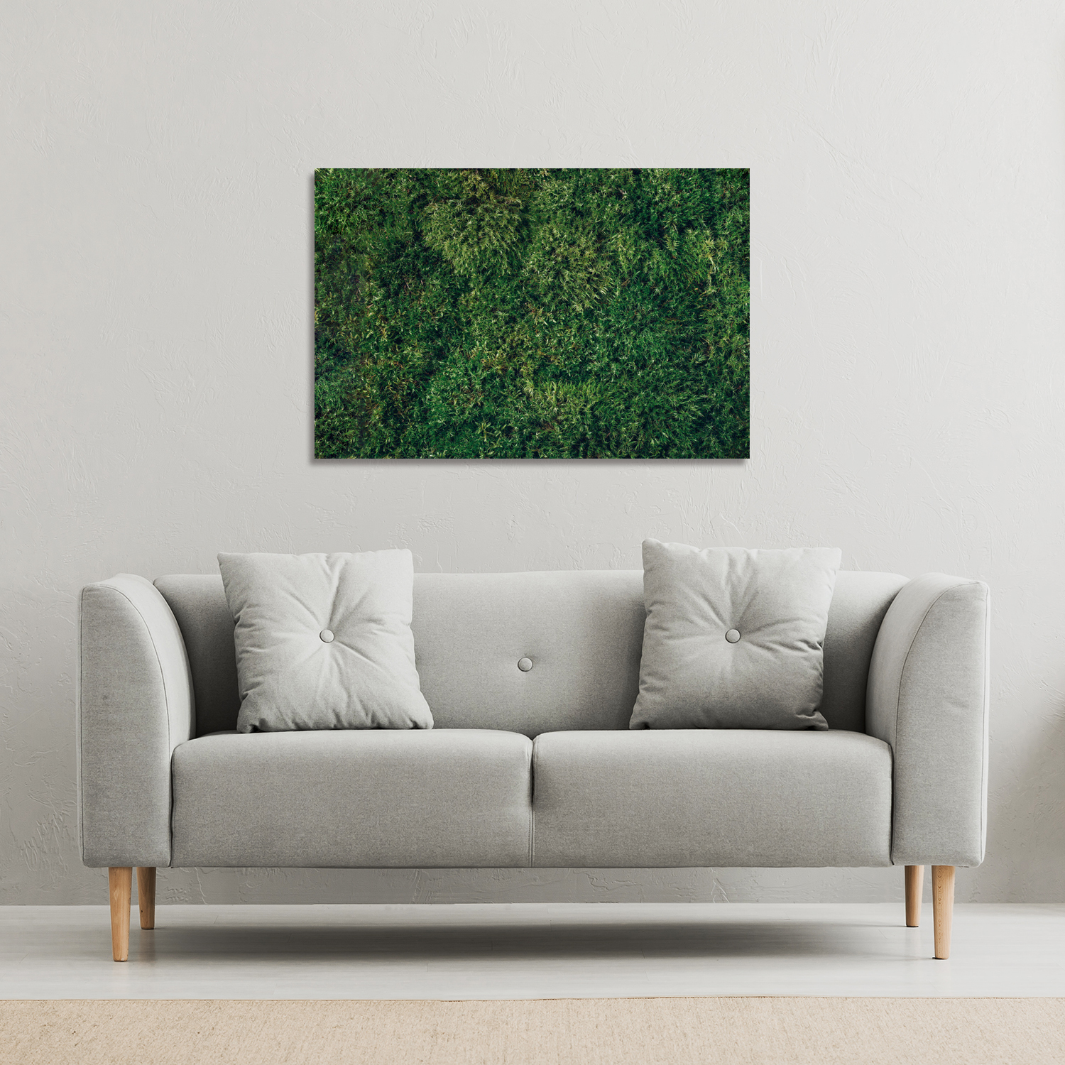 Natural green moss Canvas Print - Green / 101cm / 127cm