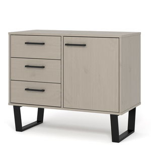 Texas Grey Small Sideboard With 1 Door And 3 Drawers