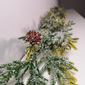 Realistic Frosted Christmas Pinecone Green Spruce Garland