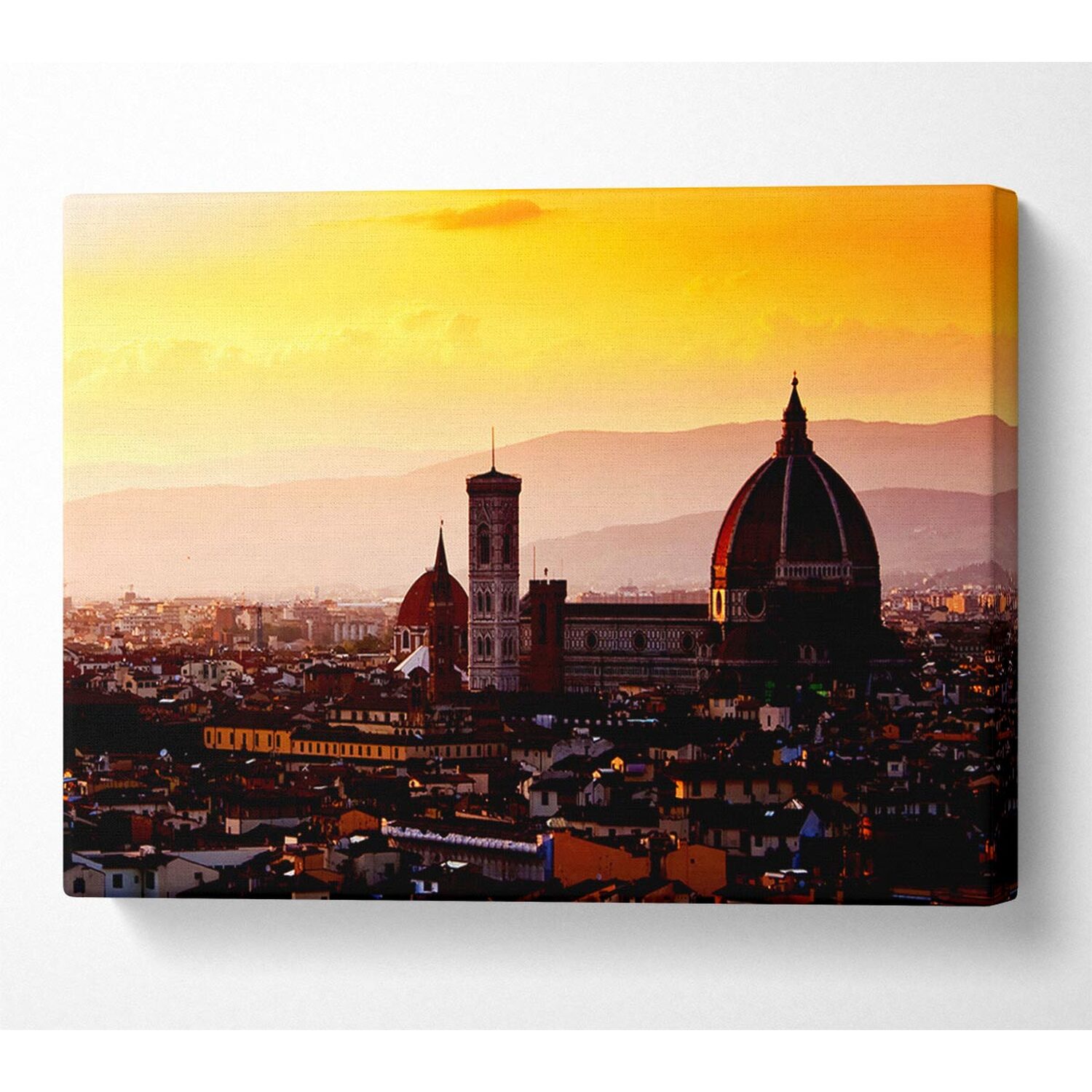 Wallart-Direct - Ancient City Rooftops Canvas Print Wall Art - Yellow / 101.6cm thumbnail