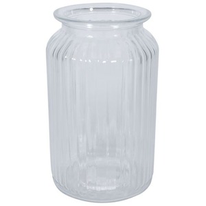 Ribbed Glass Vase H18.5 cm