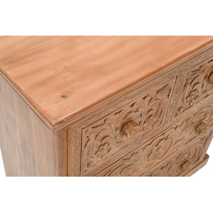 Carved Mango Wood Chest Of 4 Drawers