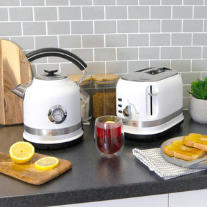Moderna White 1.7L Kettle and 2 Slice Toaster