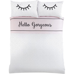 Hello Gorgeous Polycotton Reversible Duvet Set with Pillowcase