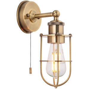 Treviso Bathroom Metal Wall Lamp Antique Brass Plate IP44