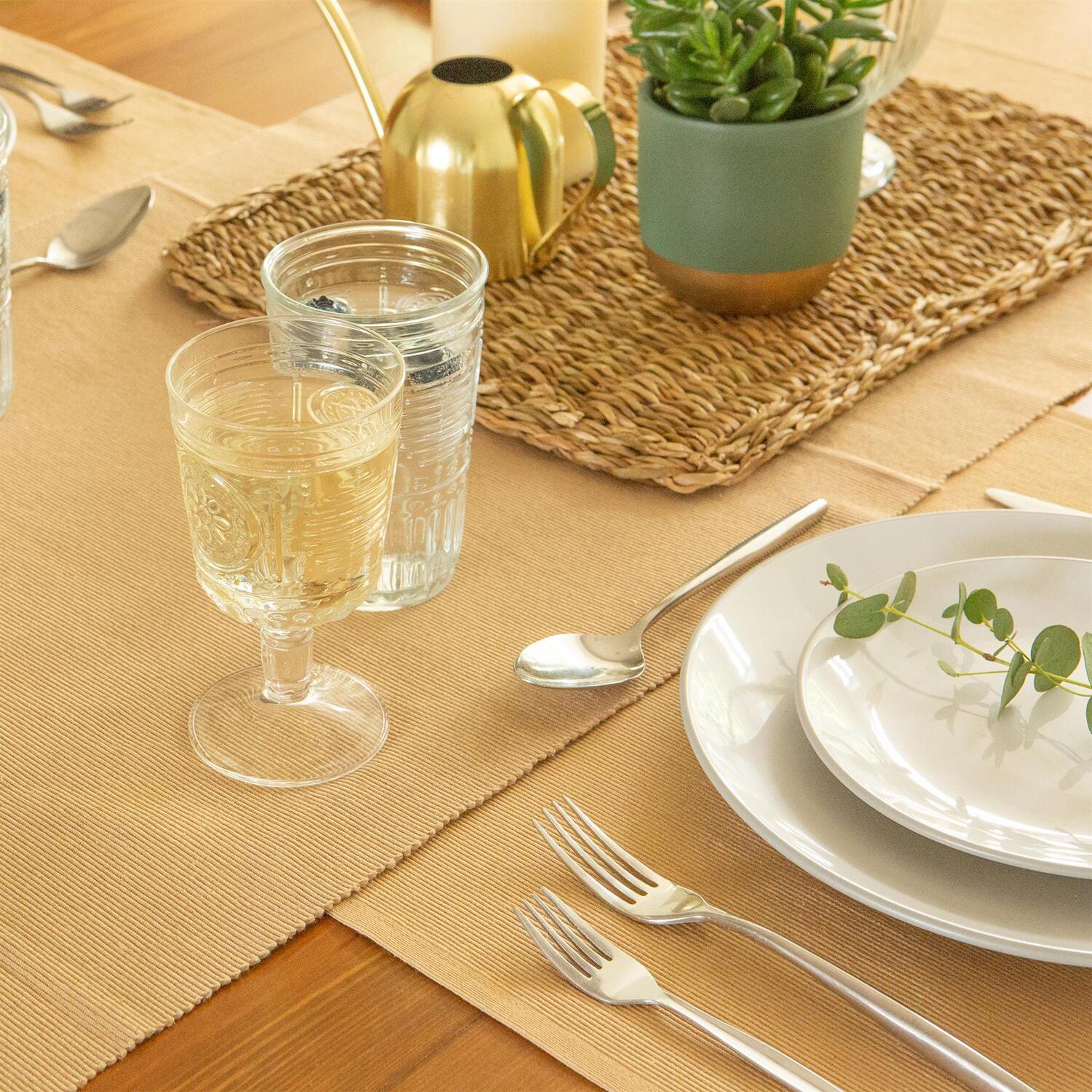 Image of 45x34.5cm Cotton Fabric Placemats Beige Pack&hellip;