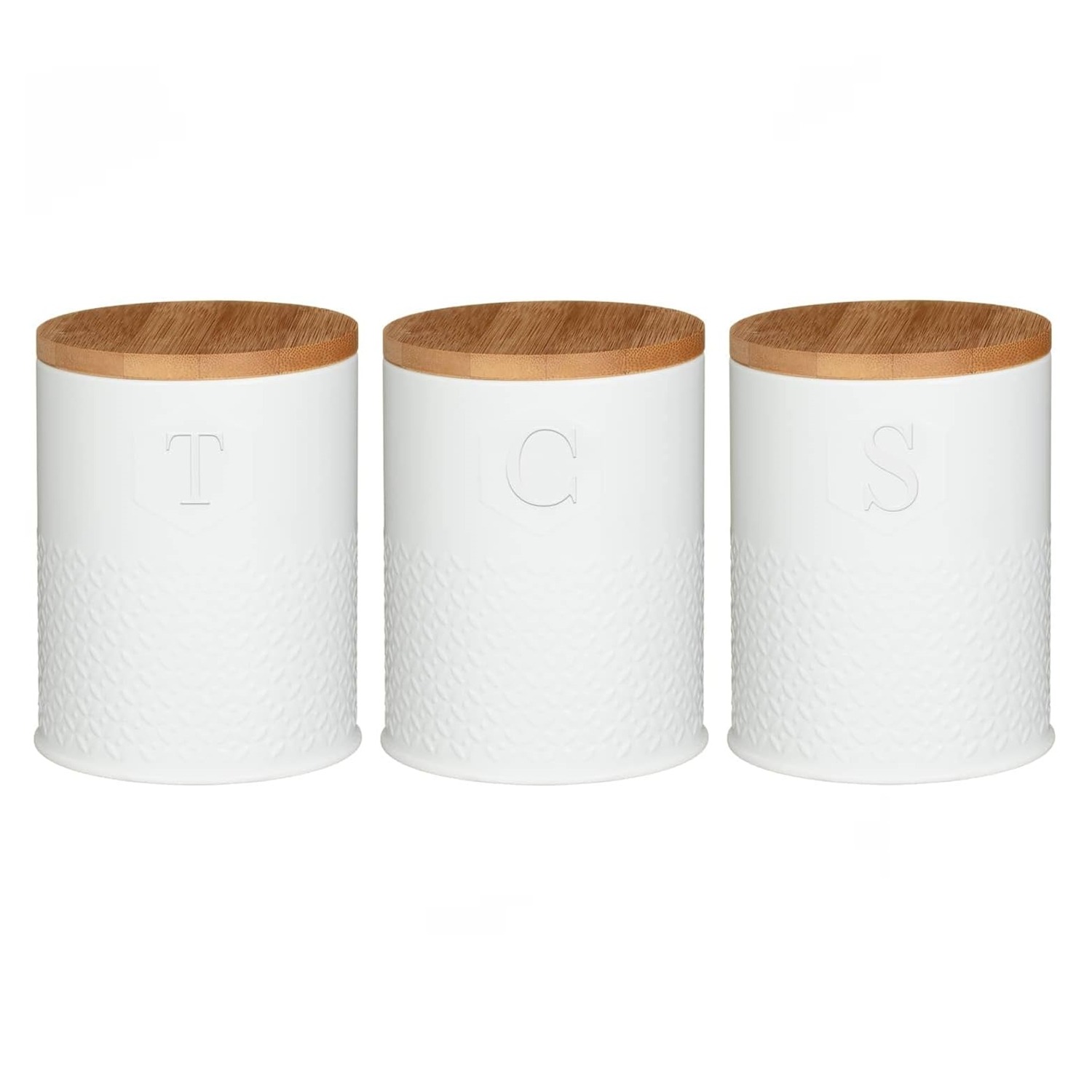 Image of Set Of 3 Embossed Knit Effect&hellip;