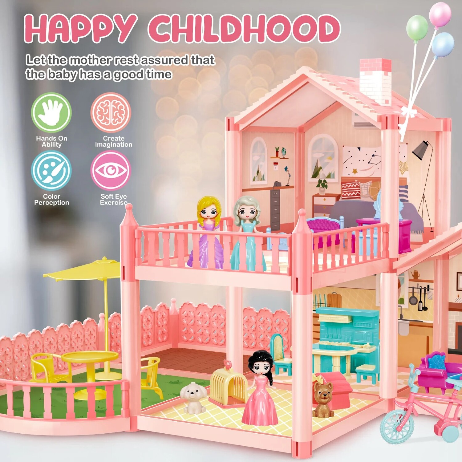 Maison de poupée bricolage DIY Doll House Miniature Dollhouse avec des