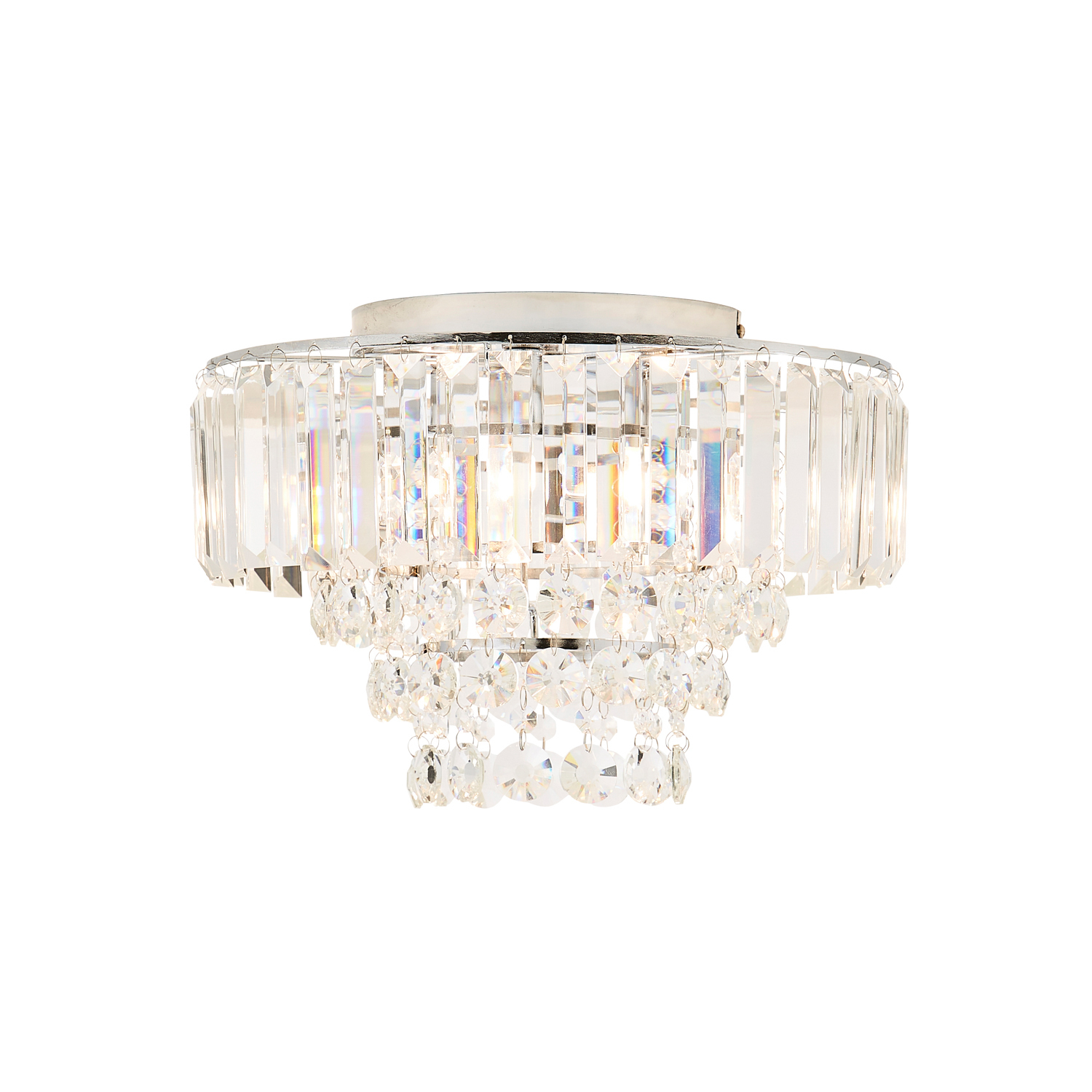 Litecraft - Chrissy Prism Bar Semi Flush Ceiling Light - Chrome thumbnail