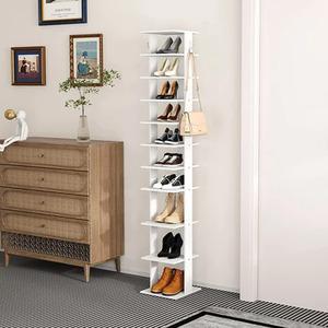 10-Tier Shoe Storage Rack in White