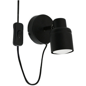 Benton Black Spotlight Plug-In Indoor Wall Light