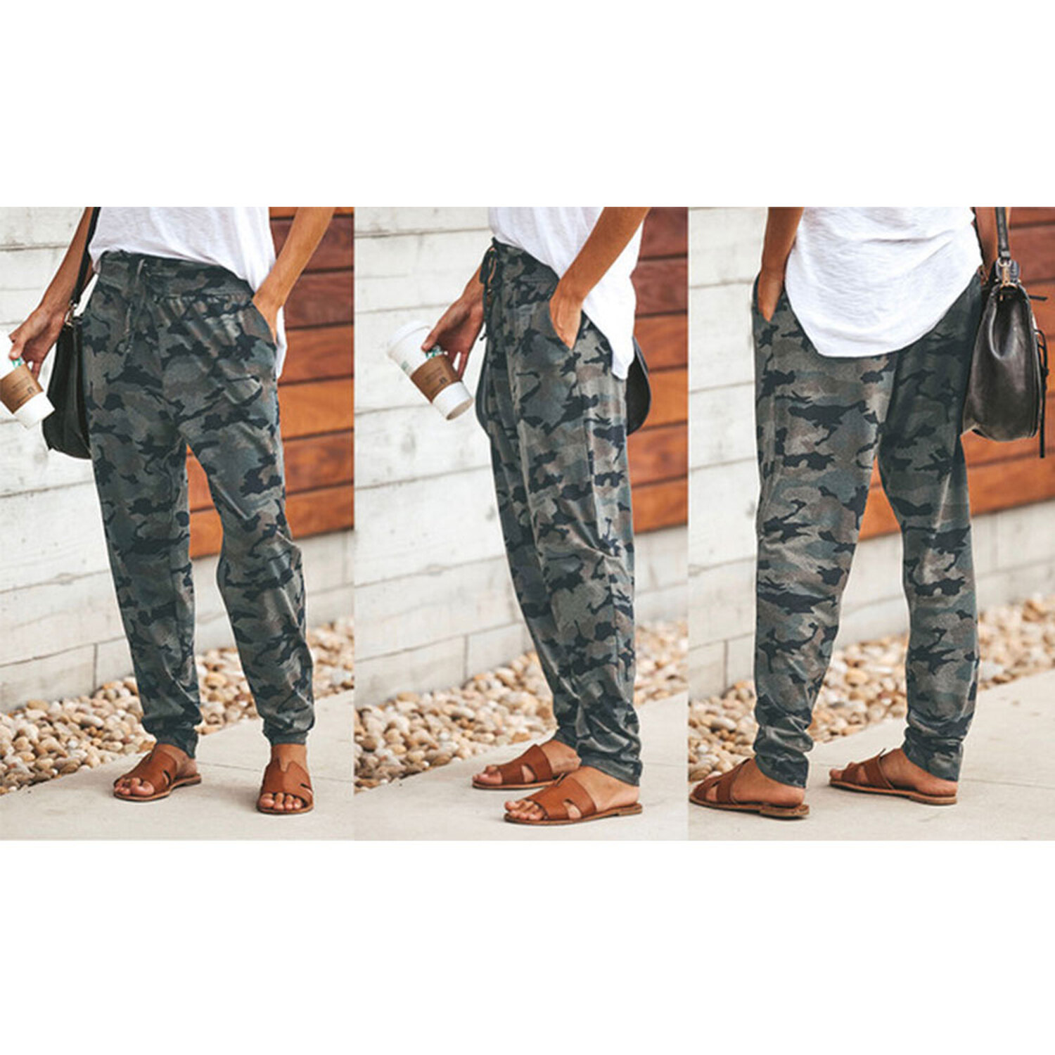 Grunge Retro Casual Camouflage Loose Pants
