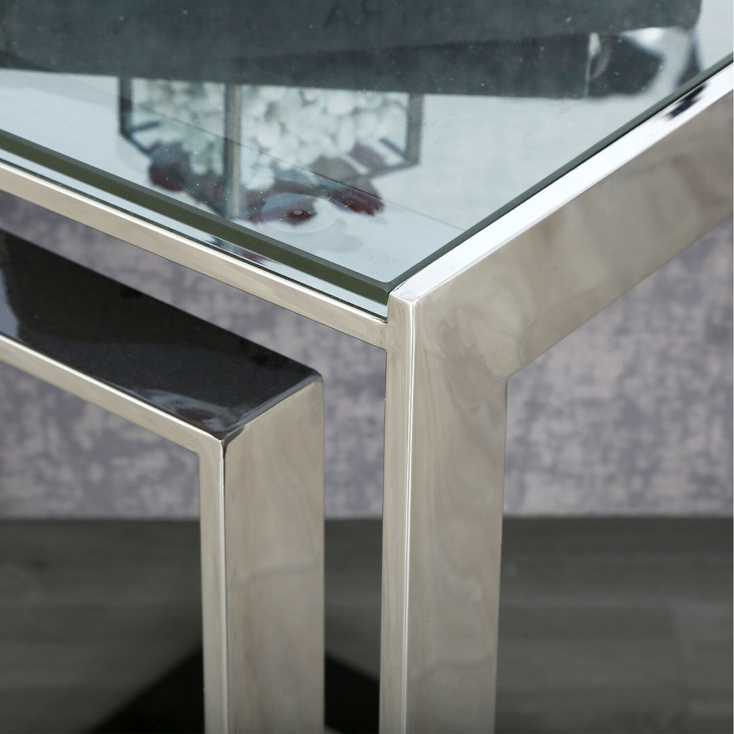 C-shape Sofa Table For Living Room Furniture - Clear