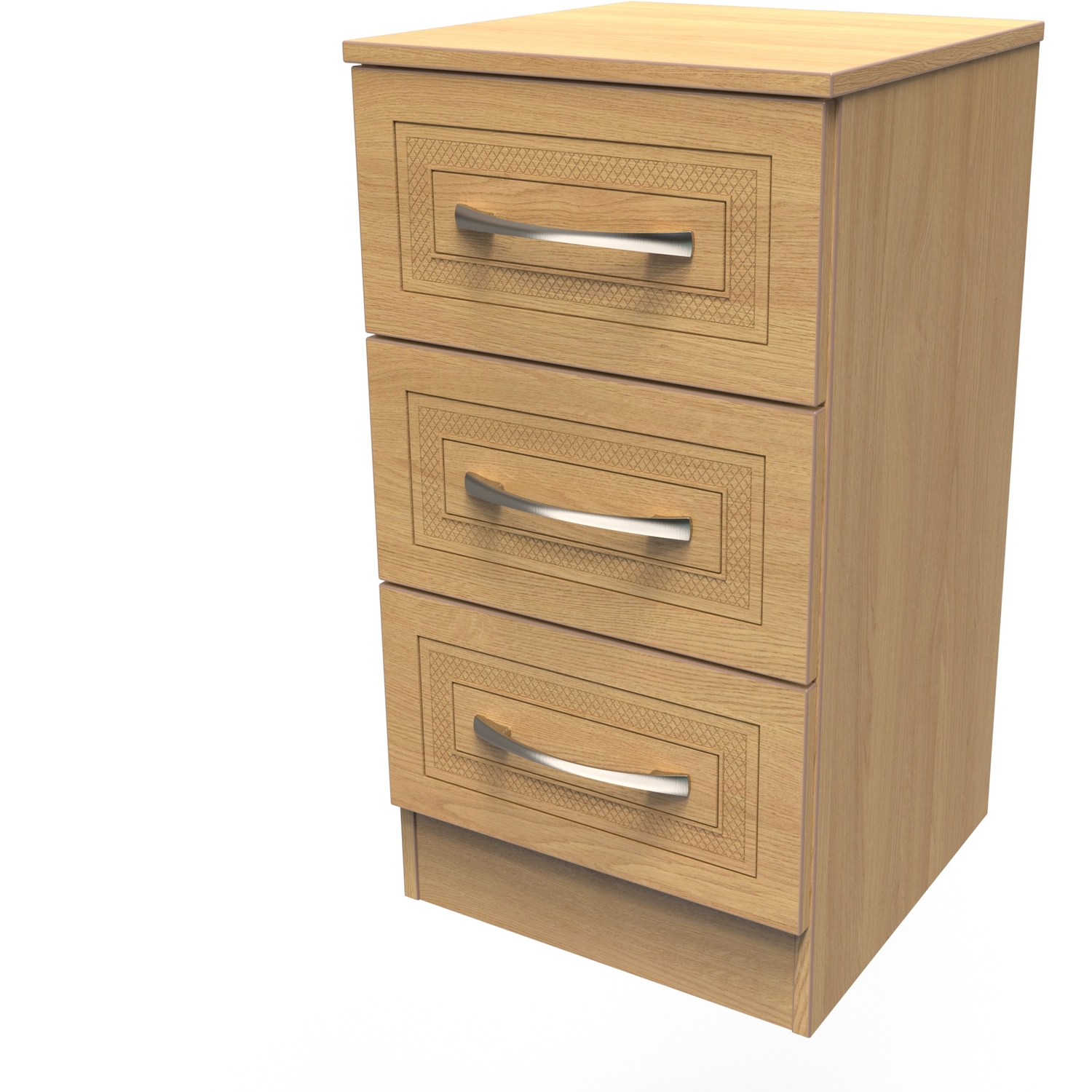 Dorset 3 Drawer Bedside Cabinet - Modern Oak