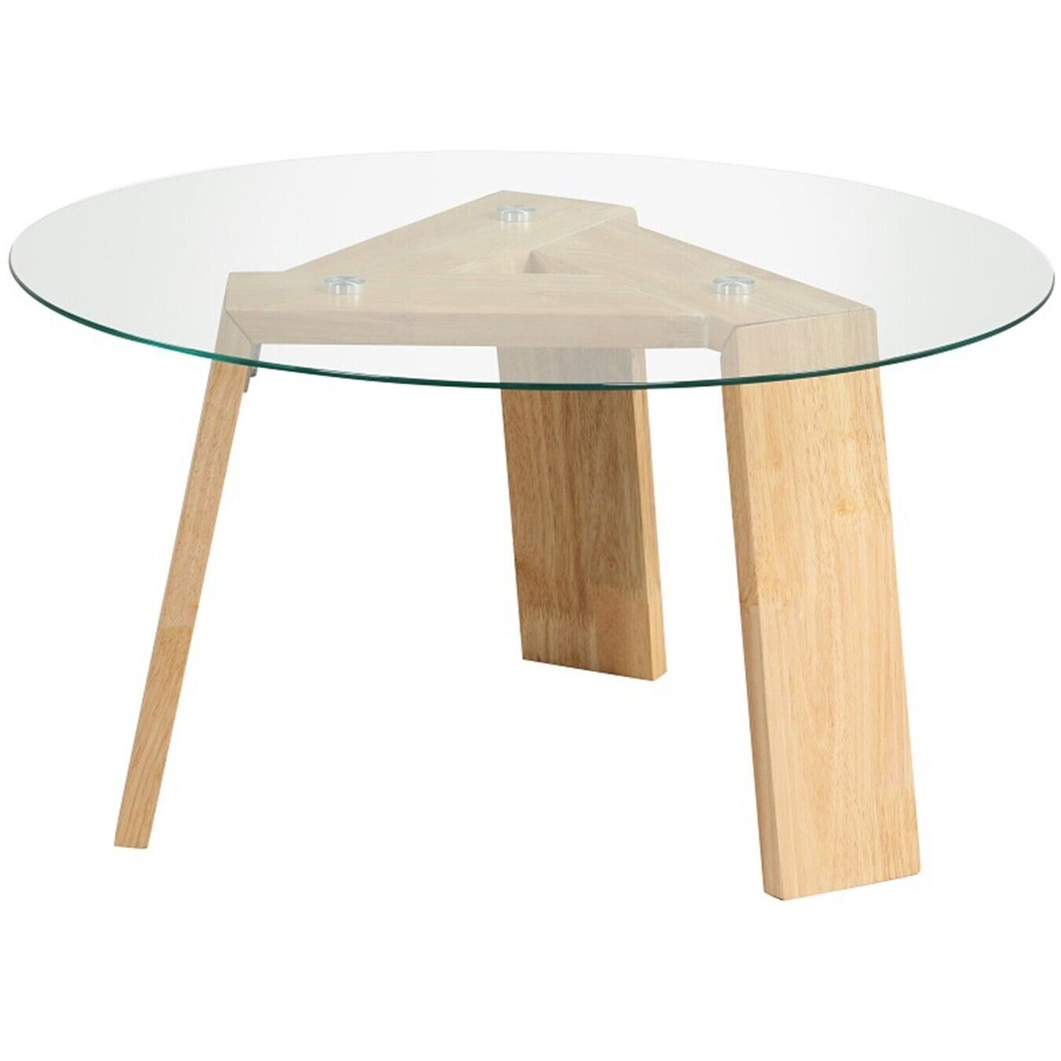 Coffee Table Tempered Glass Cocktail Center Table - Brown