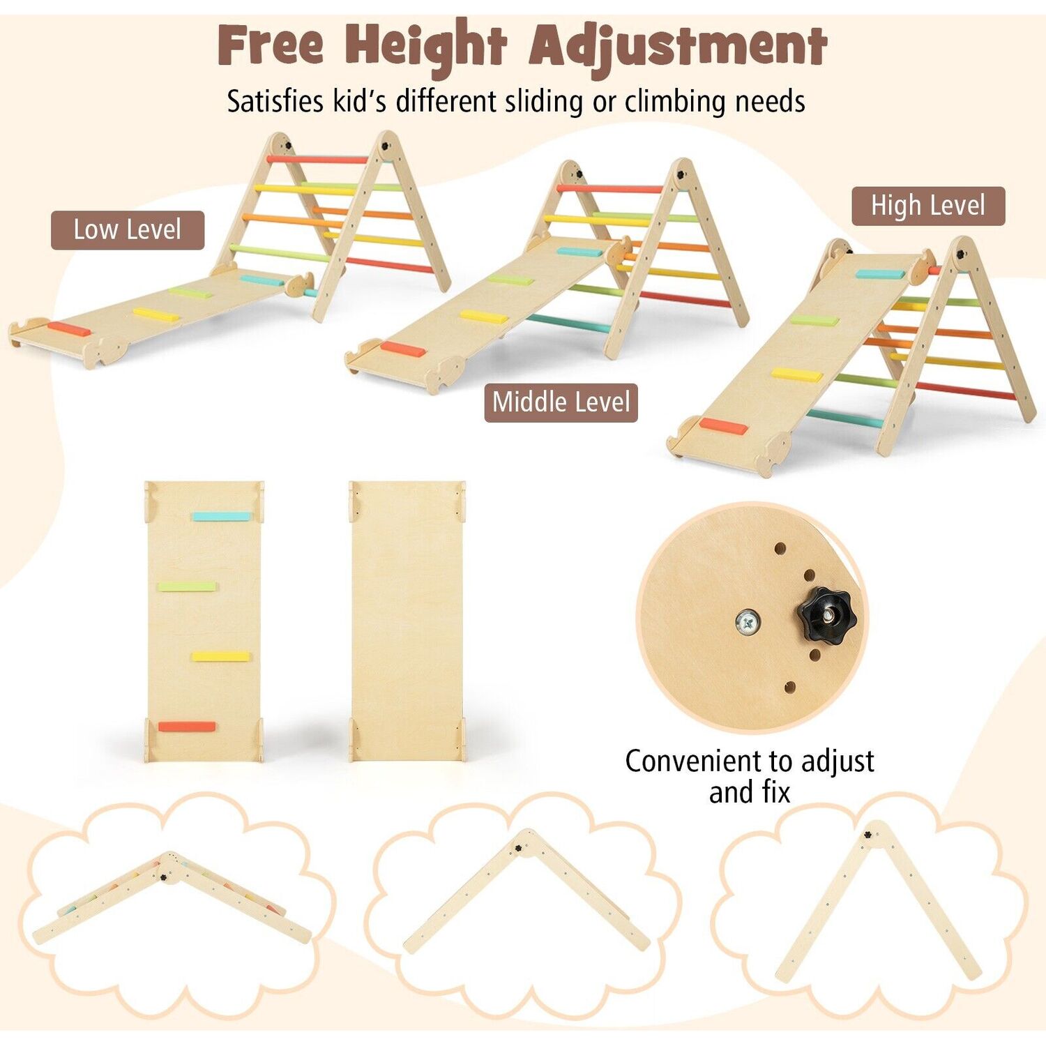 Toddler Ramp 7 in 1 Toddler Climbing Frame with Ramp
