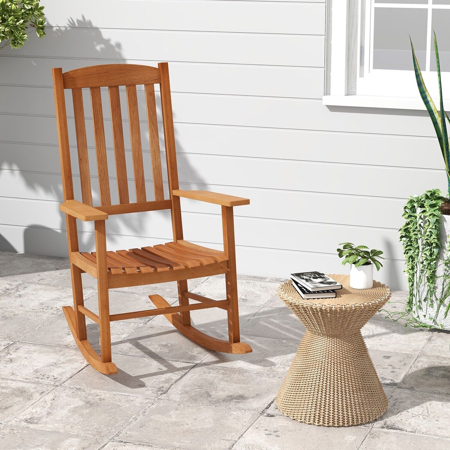 Garden Relax Rocking Armchair with High Backrest